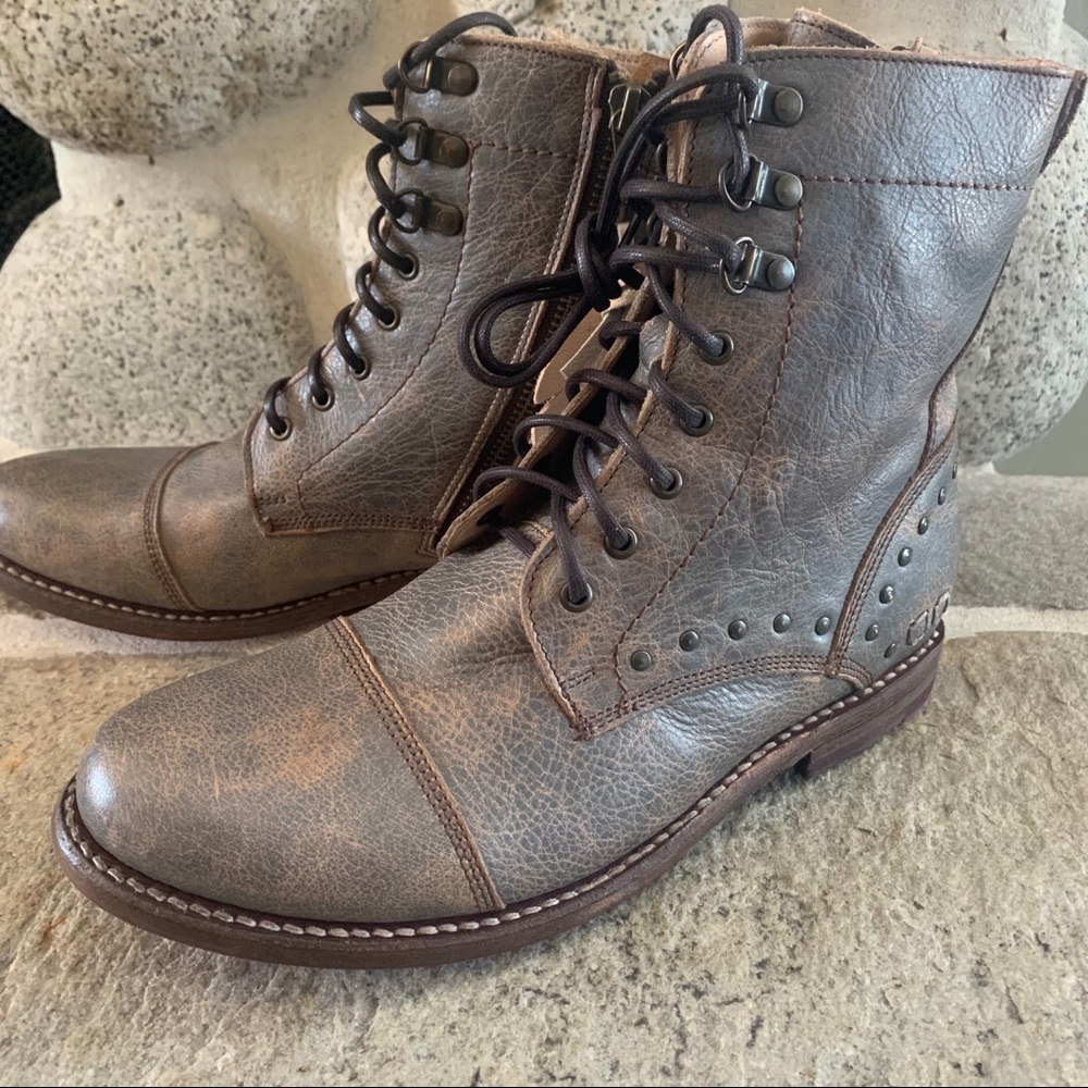Bed Stu Gray and Brown Ankle Boots